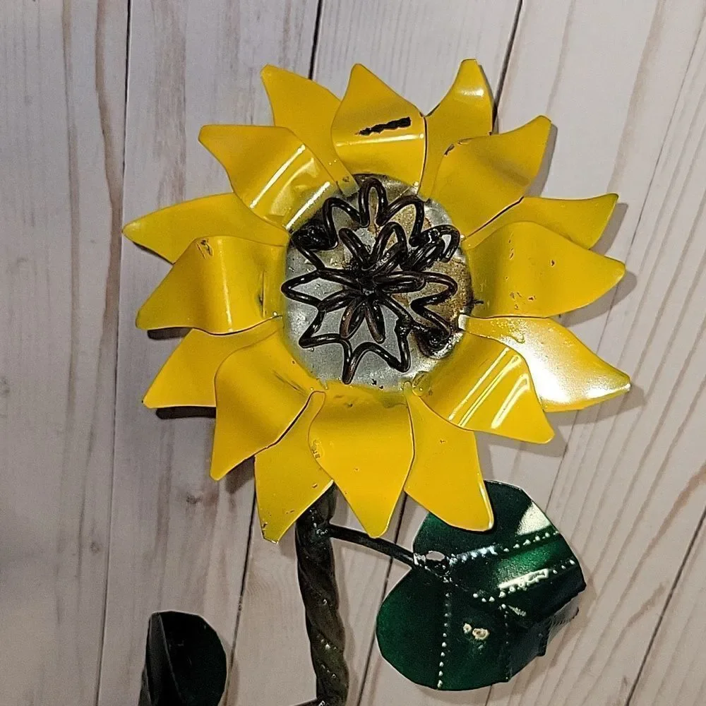 Sunflower Tole Metal Flower Shabby Chic Farmhouse Decor